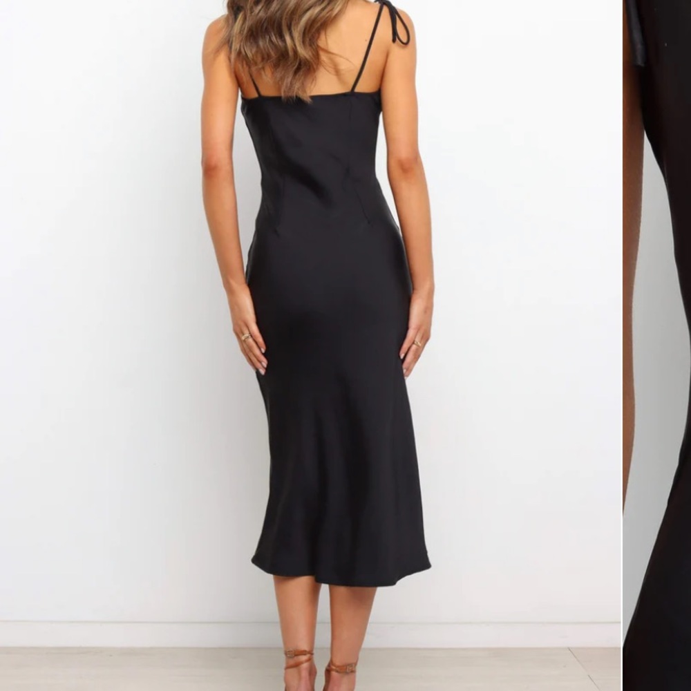 NWT Petal & Pup Dreamland Dress - Black Satin Midi Slip - Picture 5 of 6